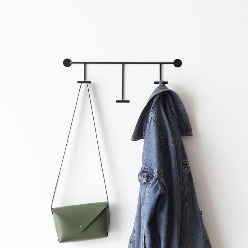 INDIAN DECOR INDIAN DECOR 48395 Metal Hanger Metal Wall Coat Rack Coat Rack Coat Hook Towel Rack Wall Mount Towel Hanger Black - Image 2
