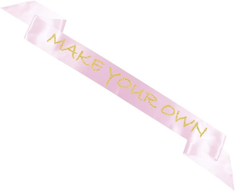 TREORSI Blank Satin Sash, Plain Sash, Party Decorations, Make Your Own Sash (Pink) - Image 2