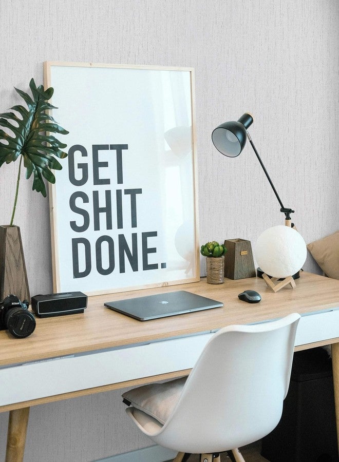 Ismoon Grasscloth Wallpaper Textured Gray Contact Paper Peel and Stick Wallpaper Fabric Faux Line Removable Self Adhesive Wall Paper for Cabinet Liner Vinyl Roll 15.7x236in - Image 5