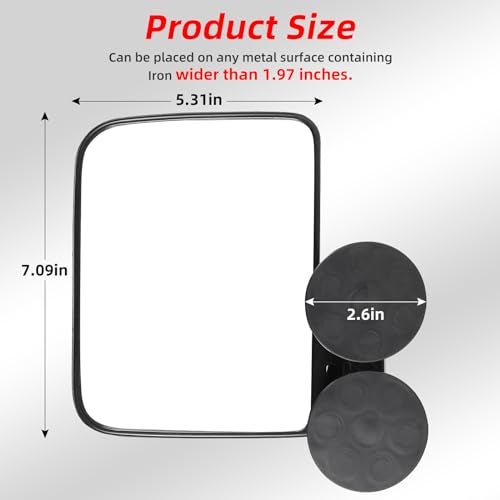 OFIG Universal Magnetic Tractor Mirrors, Side Mirrors for Tractors, Golf Carts, Forklifts, Lawn Movers, Small Dozers, Compatible with John Deere, Kubota B BX Mahindra Tractor Accessories - Image 5
