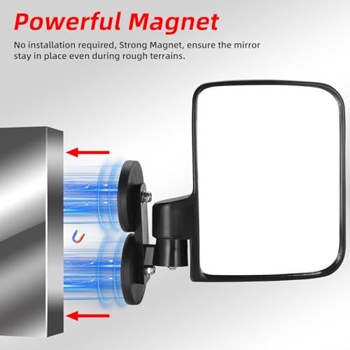 OFIG Universal Magnetic Tractor Mirrors, Side Mirrors for Tractors, Golf Carts, Forklifts, Lawn Movers, Small Dozers, Compatible with John Deere, Kubota B BX Mahindra Tractor Accessories - Image 2