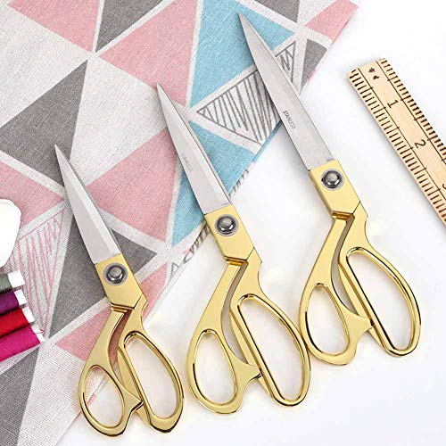 SUNLAND Professional Stainless Steel Heavy Duty Tailor Scissors (11 inch, Gold) - Image 3