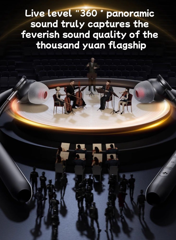 Bluetooth Headset Neck, Neck Hanging, Wireless In-ear Sports Running, Special Ultra-long Battery Life,Rice skin  - Image 2