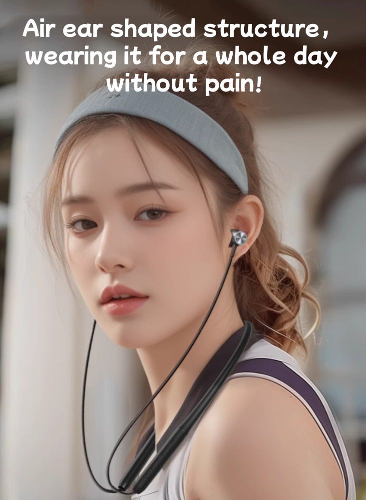 Bluetooth Headset Neck, Neck Hanging, Wireless In-ear Sports Running, Special Ultra-long Battery Life,Rice skin  - Image 5