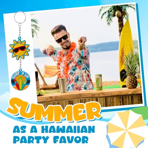 Remuuly 36 Pcs Summer Beach Favors Keychain Bulk Hawaiian Pool Party Keychains Hawaii Keychain Luau Beach Charms Tropical Hanging Pendant Summer Key Ring for Party Favors Supplies Gifts - Image 5