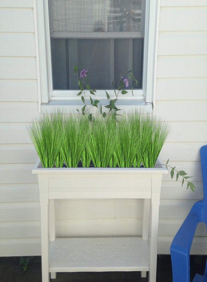 Beebel Artificial Plants 17" Artificial Onion Grass Bushes UV Resistant Plants Faux Shrubs Fake Wheat Grass Greenery Topiaries for Bathroom Home Office House Decorations (4 Pcs/Green) - Image 5