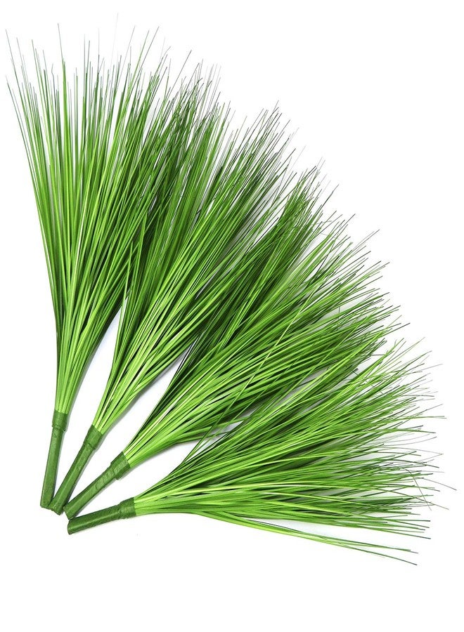 Beebel Artificial Plants 17" Artificial Onion Grass Bushes UV Resistant Plants Faux Shrubs Fake Wheat Grass Greenery Topiaries for Bathroom Home Office House Decorations (4 Pcs/Green) - Image 3