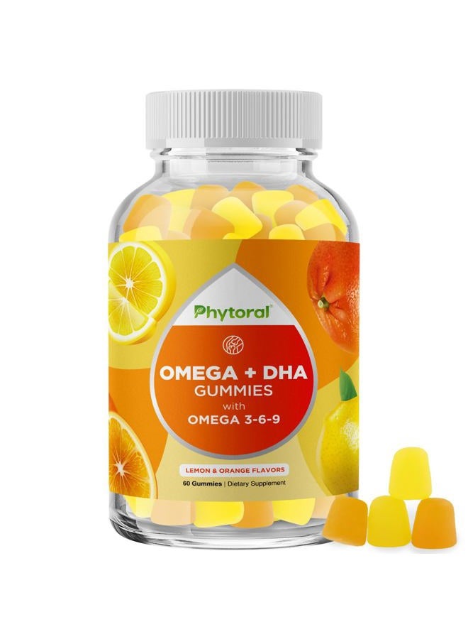 Phytoral DHA Omega 3 Gummies for Adults - Delicious Chia Seed for Brain Omega 3 6 9 Supplement for Inflammation, Energy & Insulin - Vegetarian Essential Fatty Acid Supplements for Immune Support - 60 Chews - Image 1