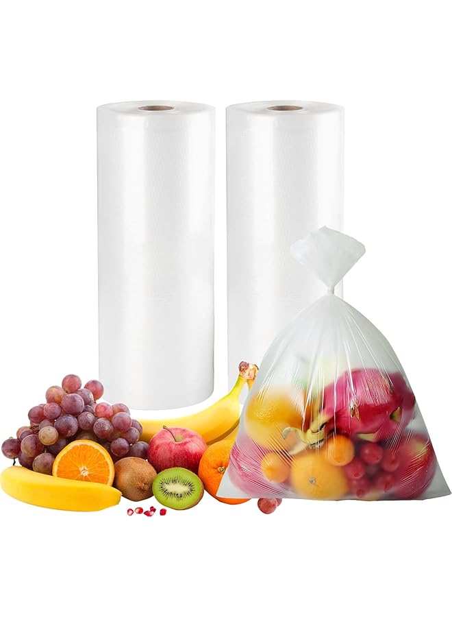 Green Tiger 12x20 Inch Clear Plastic Produce Bags,2 Rolls (350 Bags/Roll), Food Storage Bags for Vegetables, Fruits, Bread, Pet Waste & Grocery Use – Lightweight & Durable - Image 1
