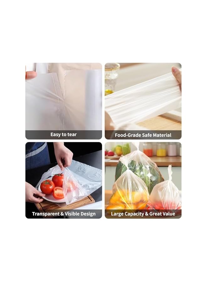 Green Tiger 12x20 Inch Clear Plastic Produce Bags,2 Rolls (350 Bags/Roll), Food Storage Bags for Vegetables, Fruits, Bread, Pet Waste & Grocery Use – Lightweight & Durable - Image 4