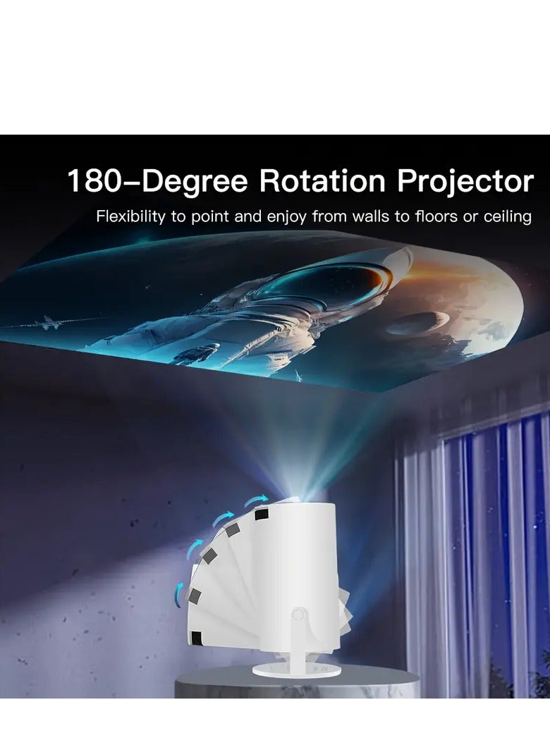 Mini Portable Projector – 4K/1080P Support, 180° Rotation, Wi-Fi 6, 3000 Lumens, Home & Outdoor Cinema Projector  - Image 1