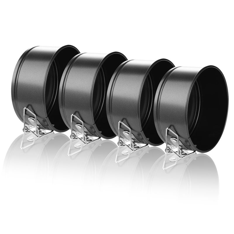 Hiware 4-Inch Mini Springform Pan Set - 4 Piece Small Nonstick Cheesecake Pan for Mini Cheesecakes, Pizzas and Quiches - Image 3