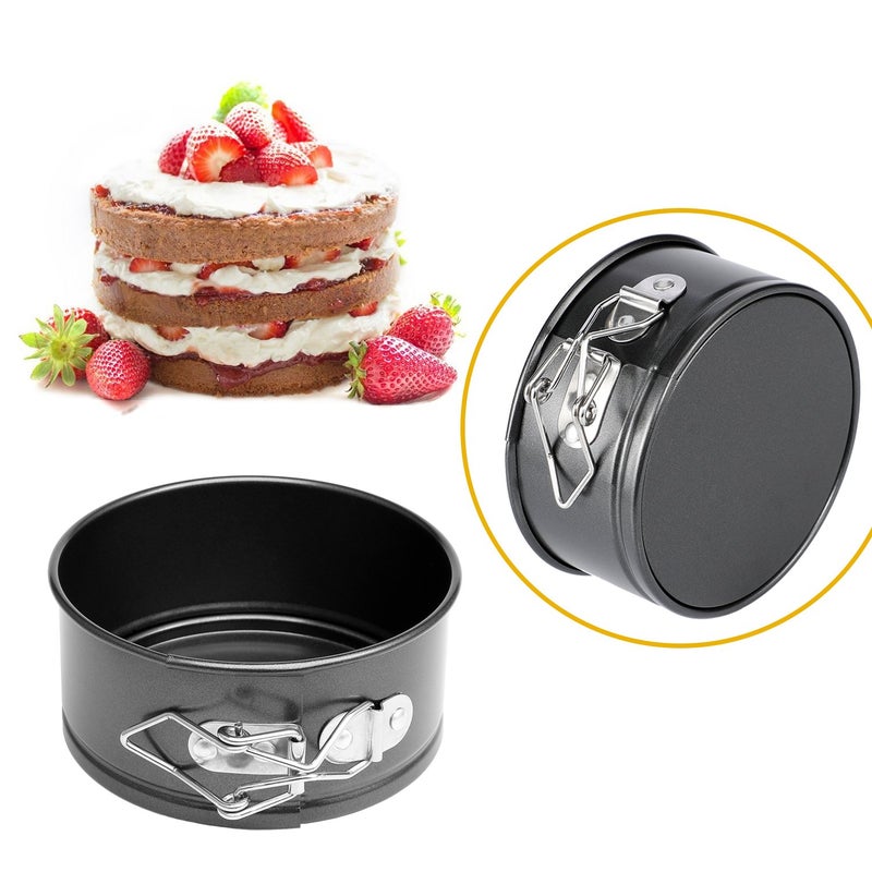 Hiware 4-Inch Mini Springform Pan Set - 4 Piece Small Nonstick Cheesecake Pan for Mini Cheesecakes, Pizzas and Quiches - Image 4