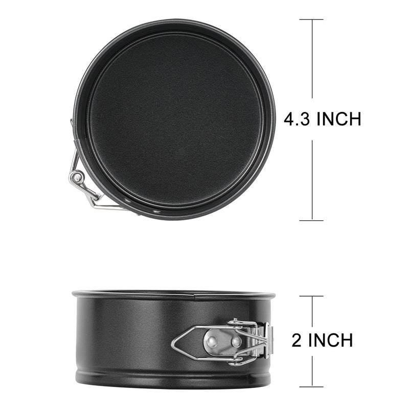 Hiware 4-Inch Mini Springform Pan Set - 4 Piece Small Nonstick Cheesecake Pan for Mini Cheesecakes, Pizzas and Quiches - Image 2