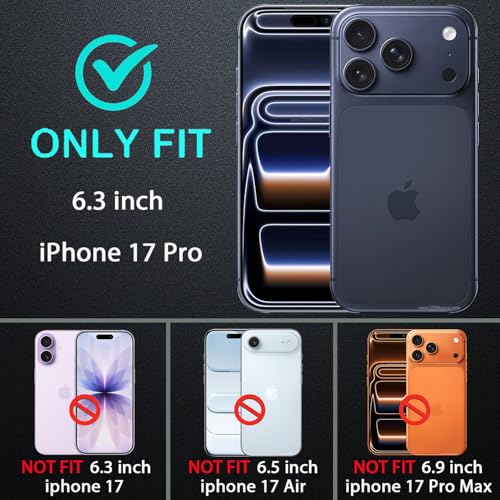YKHJKLEC for iPhone 17 Pro Case, Military Grade 3 in 1 Heavy Duty Shockproof/Drop Proof/Dust Proof Case with 2Pcs Tempered Glass Screen Protector (Black/Grey) - Image 2