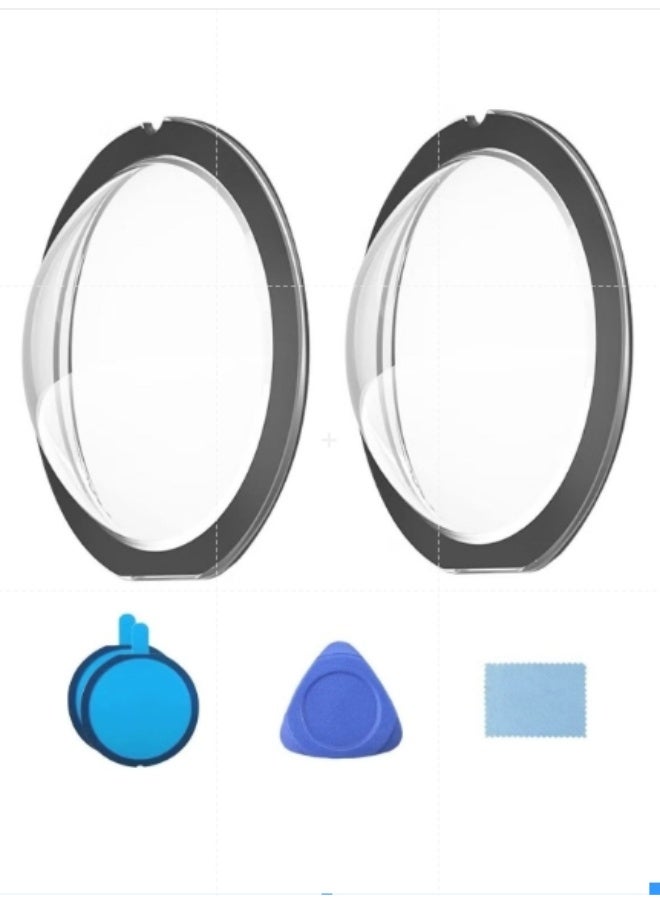 أنمي غطاء عدسة لكاميرا اي-نستا 360 اكس 3، مجموعة واقي عدسة الكاميرا، واقي عدسات لاصقة للكاميرا، واقي عدسة شفاف مقاوم للماء لـ 360 × 3، ملحقات حماية الكاميرا، من اكسين، بلاستيك