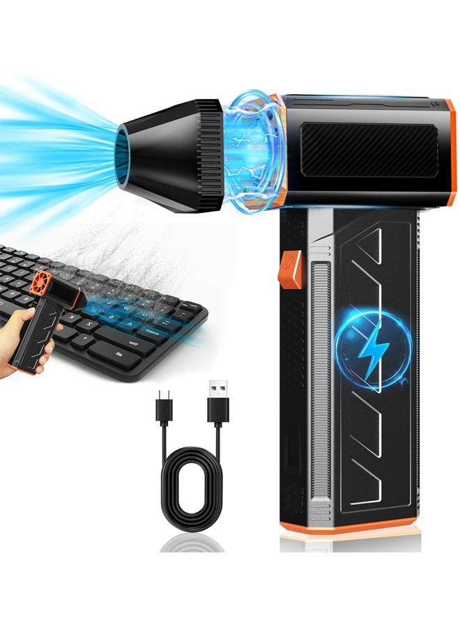 منفضة هواء مضغوطة، منفضة هواء كهربائية 130000 دورة في الدقيقة، منفضة هواء لاسلكية قابلة للتعديل ب 3 تروس لاسلكية، هواء مضغوط لأجهزة الكمبيوتر، منفضة هواء قابلة لإعادة الشحن للكمبيوتر الشخصي، لوحة المفاتيح والسيارة - Image 1