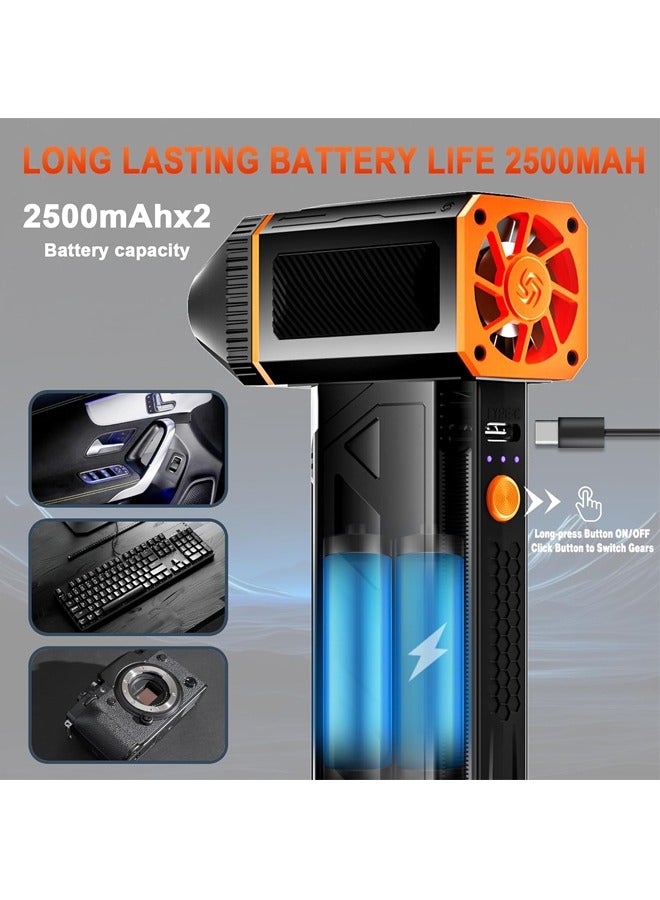 منفضة هواء مضغوطة، منفضة هواء كهربائية 130000 دورة في الدقيقة، منفضة هواء لاسلكية قابلة للتعديل ب 3 تروس لاسلكية، هواء مضغوط لأجهزة الكمبيوتر، منفضة هواء قابلة لإعادة الشحن للكمبيوتر الشخصي، لوحة المفاتيح والسيارة - Image 4