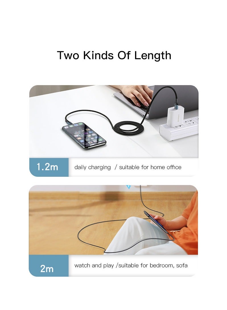 Yesido CA93 1.2 Meters 18W Nylon Cotton Braided Fast Charging Data Cable USB to Lighting  - Image 5