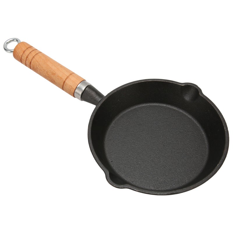 Cast Iron Skillet 16*3Cm Stain Resistant Coating - Oil Free Cooking Frying Pan for Home Kitchen Daily Cooking - Image 2