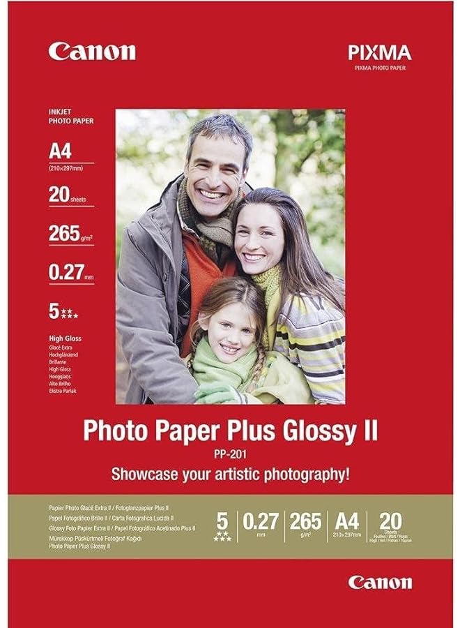 Canon Original Pp 201A4 Bubblejet Media Photo Paper A4 20Sh
