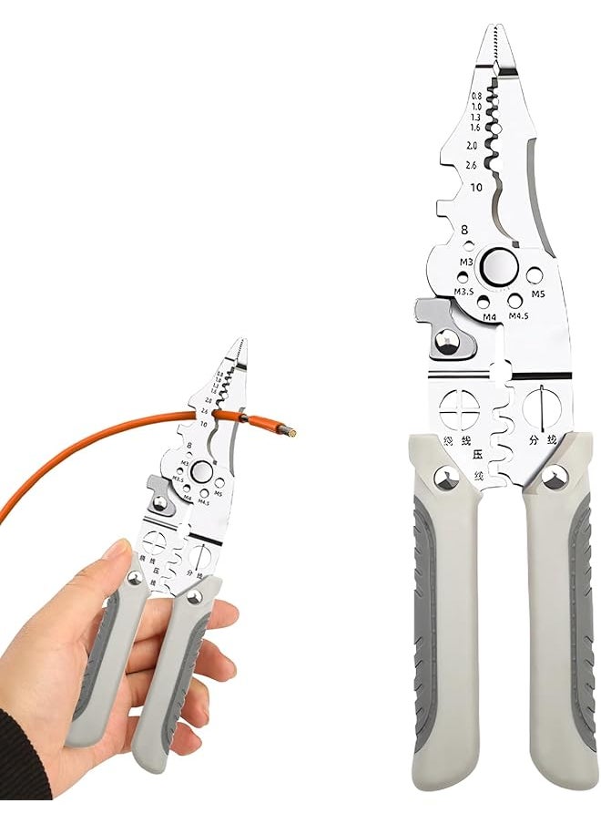 PROMASS Multifunctional Wire Stripper Crimper, Cable Cutter Plier Professional Electrical Wire Stripper, Self Adjusting Wire Stripper and Cutter for Electrical Cable Cutting  - Image 1