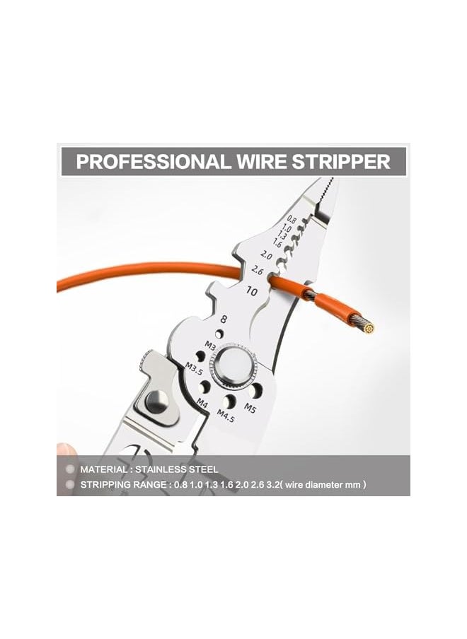 PROMASS Multifunctional Wire Stripper Crimper, Cable Cutter Plier Professional Electrical Wire Stripper, Self Adjusting Wire Stripper and Cutter for Electrical Cable Cutting  - Image 5