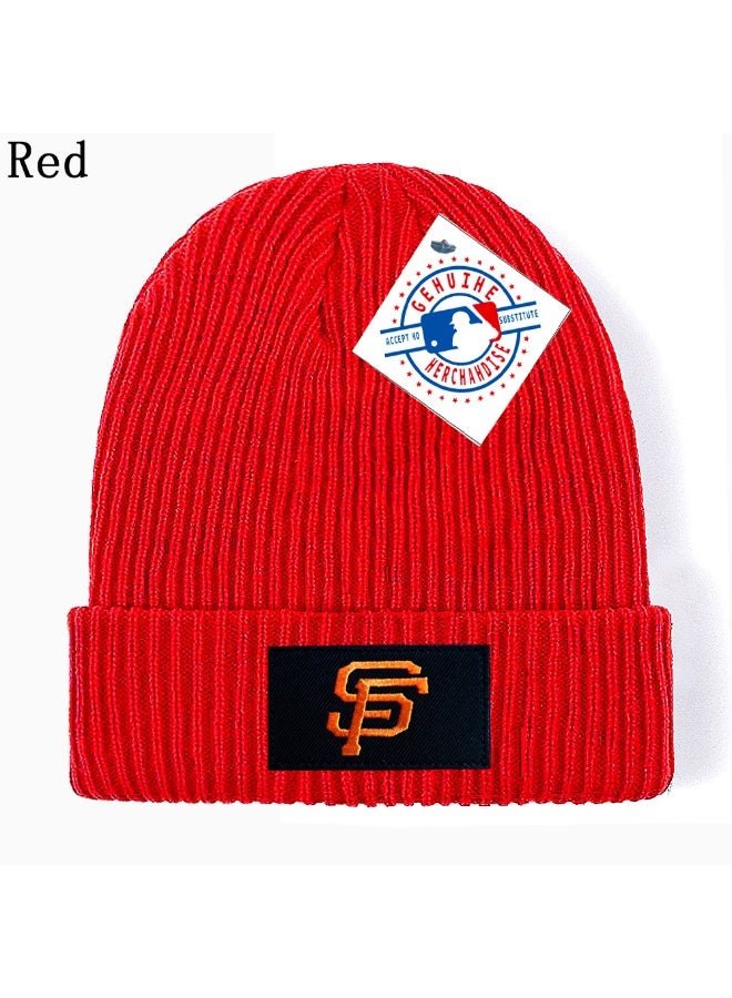 New Era MLB San Francisco Giants Red Rib Knit Beanie - Bold Warm Winter Streetwear Cap