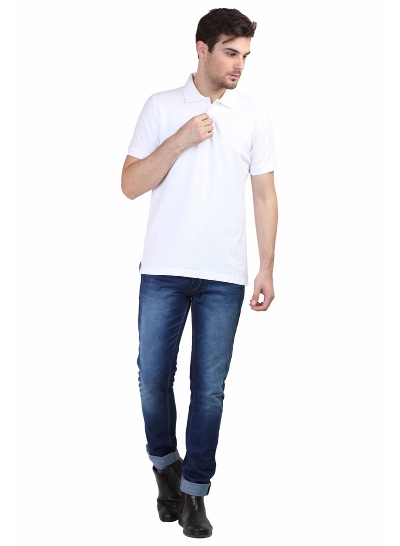ملابس RSO تي شيرت بولو سادة بأكمام نصفية للرجال من RSO Outfits - أبيض - Image 5