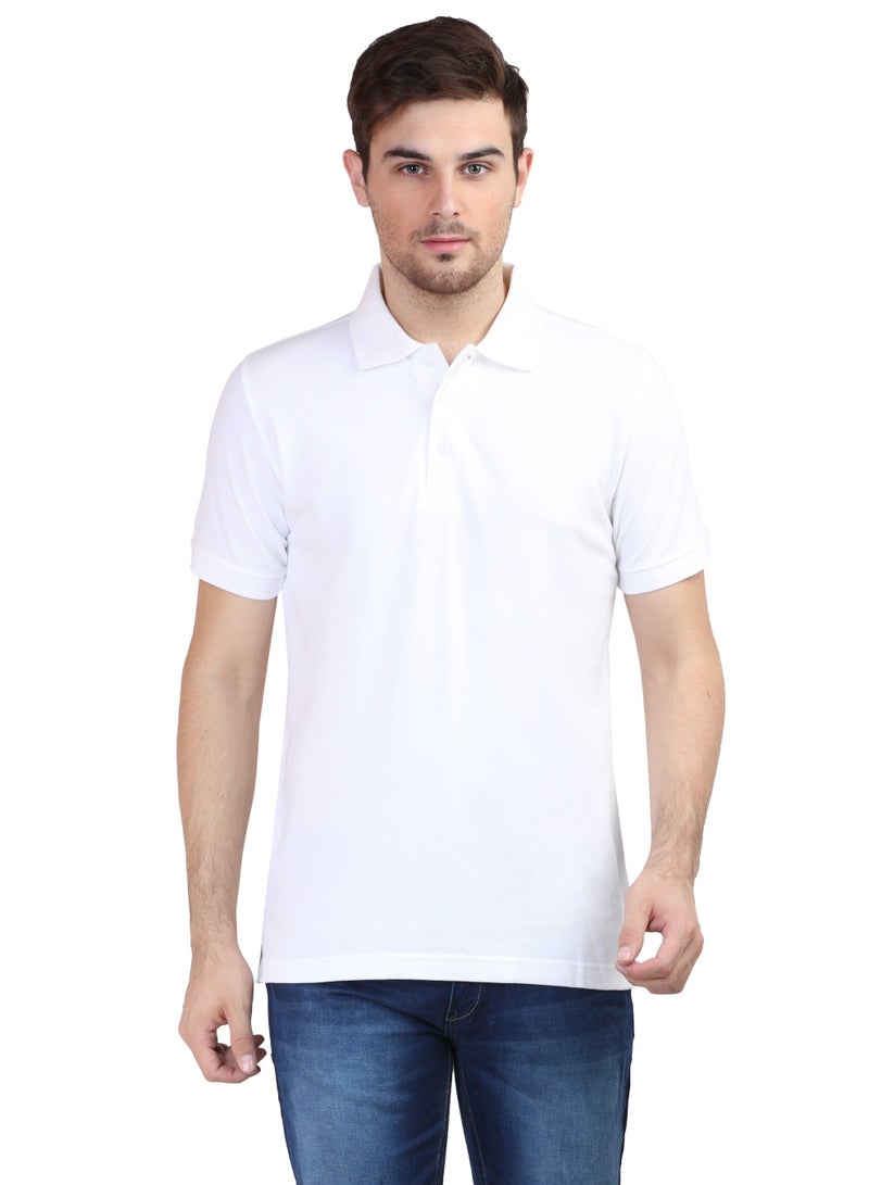 ملابس RSO تي شيرت بولو سادة بأكمام نصفية للرجال من RSO Outfits - أبيض - Image 3