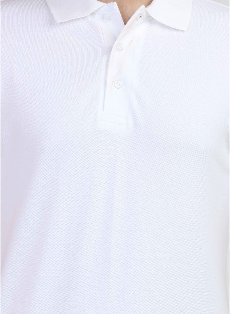 ملابس RSO تي شيرت بولو سادة بأكمام نصفية للرجال من RSO Outfits - أبيض - Image 4