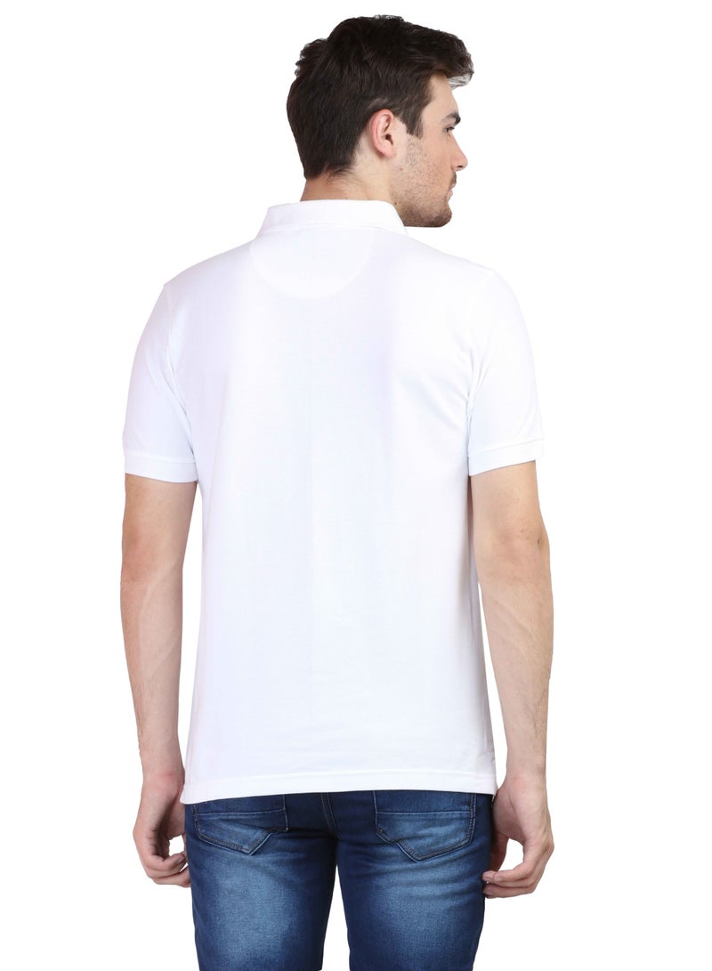 ملابس RSO تي شيرت بولو سادة بأكمام نصفية للرجال من RSO Outfits - أبيض - Image 2