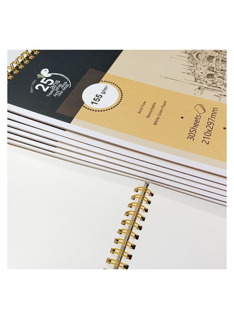 NIBEMINENT 30 Sheets A4 Double-Sided Paper Professional Painting Sketch Book - Image 2