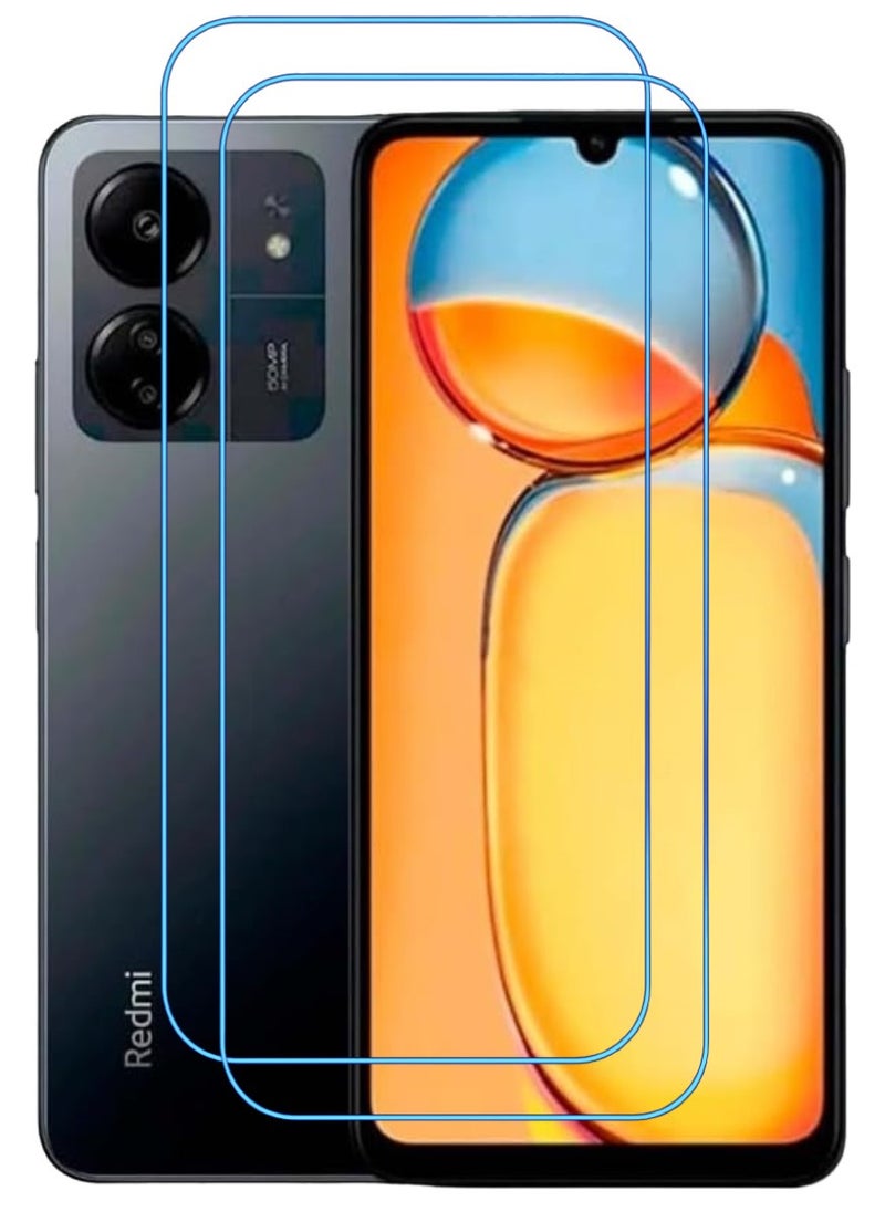 ACLIX 2 Pieces Antistatic ESD Dustproof Premium Quality High Definition Clear Tempered Glass Screen Protector Designed For Xiaomi Redmi 13C - Image 1