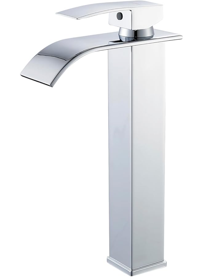 The Bros Single Lever Basin Mixer Hot & Cold Water Wash Basin Faucet Bathroom Faucet Lavatory Vanity Tap with Waterfall Spout (Height-Increasing) - Image 1