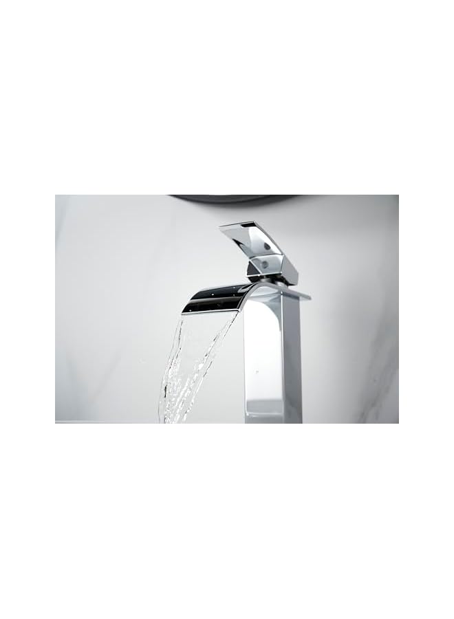 The Bros Single Lever Basin Mixer Hot & Cold Water Wash Basin Faucet Bathroom Faucet Lavatory Vanity Tap with Waterfall Spout (Height-Increasing) - Image 5
