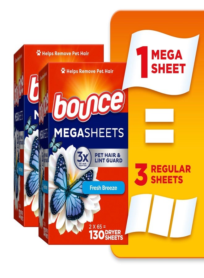 Bounce Mega Dryer Sheets, Fresh Breeze, 130 Count (Packaging May Vary) - Image 2