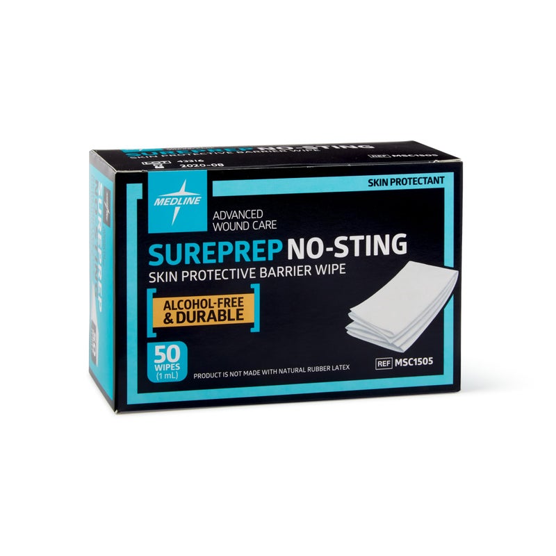 Medline SurePrep No-Sting Skin Protective Barrier Wipes  Pack of 50 - Image 2