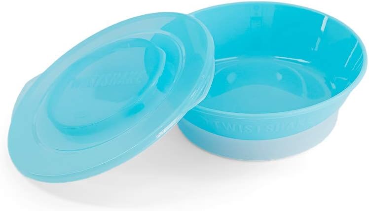TWISTSHAKE Baby Bowl with Airtight Lid | BPA-Free | 6 Month+ Feeding Plate | Food Training Plate for Kids | Food & Cereal | Learning Bowl for Kids | Blue - Image 1