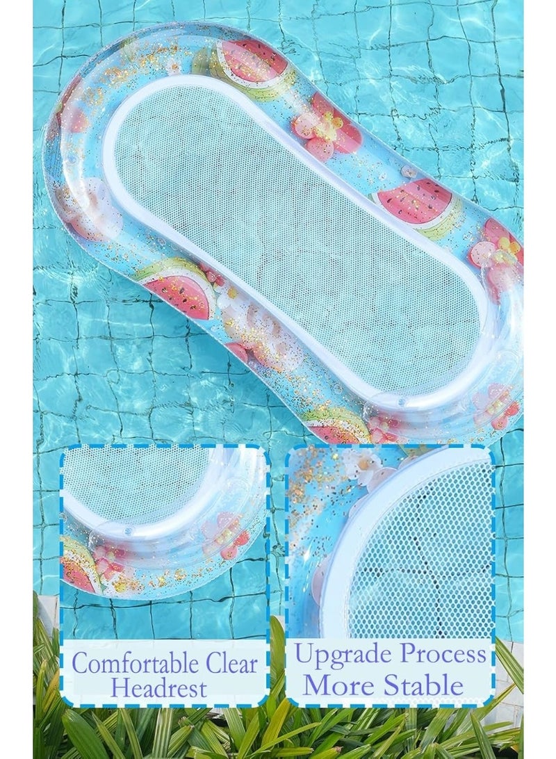 VarietyVoyageD Pool Inflatables Lilo,Inflatable Pool Floats Rafts for Adults,Relax Swimming Pool Lounger,Water Floating Hammock Mattress Pool Noodle Toys Sunbath Air Beds for Beach,Tanning,Paddling - Image 2