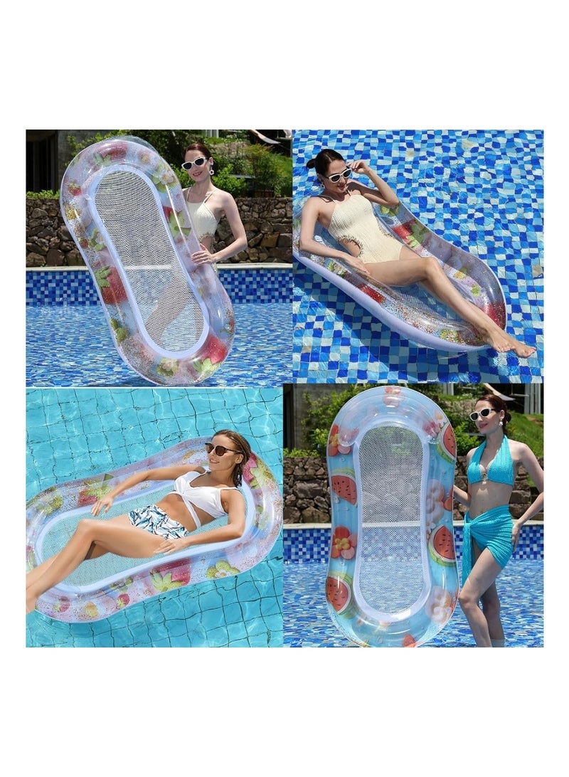 VarietyVoyageD Pool Inflatables Lilo,Inflatable Pool Floats Rafts for Adults,Relax Swimming Pool Lounger,Water Floating Hammock Mattress Pool Noodle Toys Sunbath Air Beds for Beach,Tanning,Paddling - Image 3
