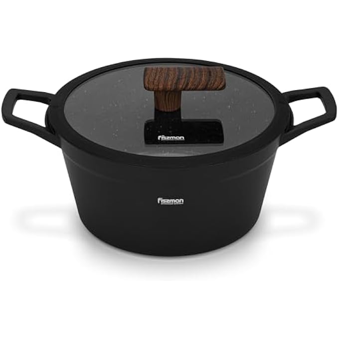 Fissman Filomena Series 24Cm Stainless Steel Stockpot With Glass Lid  Durable Elegant HeavyDuty Casserole Cookware For Soup Stew And Everyday Kitchen Use - Image 1