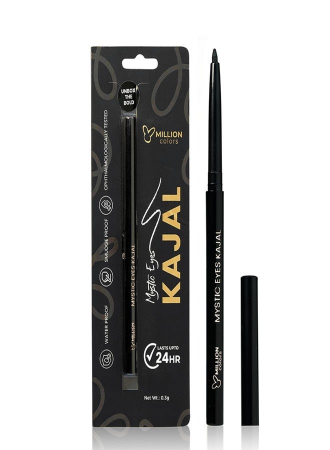 Million Colors Waterproof Mystic Black Kajal | Infused with Chamomile, Castor and Aloevera Oil | Smudge Proof & Long-Lasting | One Swipe Application - Rich Color Payoff | Stays Upto 24HR - Image 1