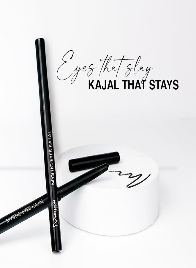 Million Colors Waterproof Mystic Black Kajal | Infused with Chamomile, Castor and Aloevera Oil | Smudge Proof & Long-Lasting | One Swipe Application - Rich Color Payoff | Stays Upto 24HR - Image 3
