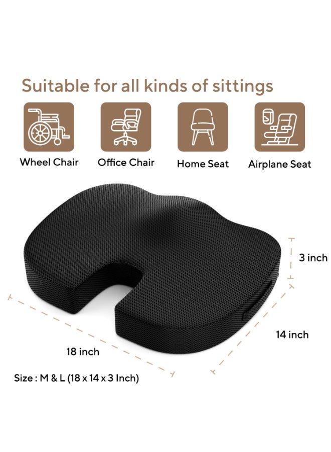 Riposo U-Shaped Gel Seat Cushion – Orthopedic Comfort for Back & Tailbone Pain Relief with Cooling Gel Layer – Size L - Image 3