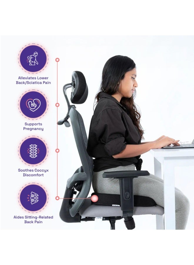 Riposo U-Shaped Gel Seat Cushion – Orthopedic Comfort for Back & Tailbone Pain Relief with Cooling Gel Layer – Size L - Image 5