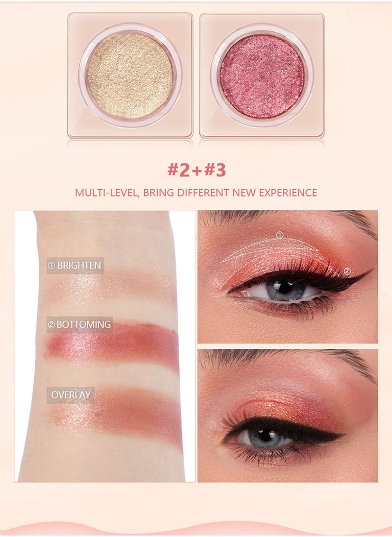 pudaier Sky Eyeshow, Glitter Eyeshadow Shiny Long Lasting Waterproof Easy to Use Soft Creamy Texture Eye Makeup for Highlighting and Creating 3D Look  - Image 3