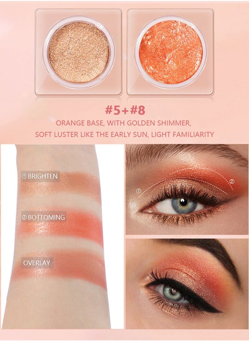 pudaier Sky Eyeshow, Glitter Eyeshadow Shiny Long Lasting Waterproof Easy to Use Soft Creamy Texture Eye Makeup for Highlighting and Creating 3D Look  - Image 5