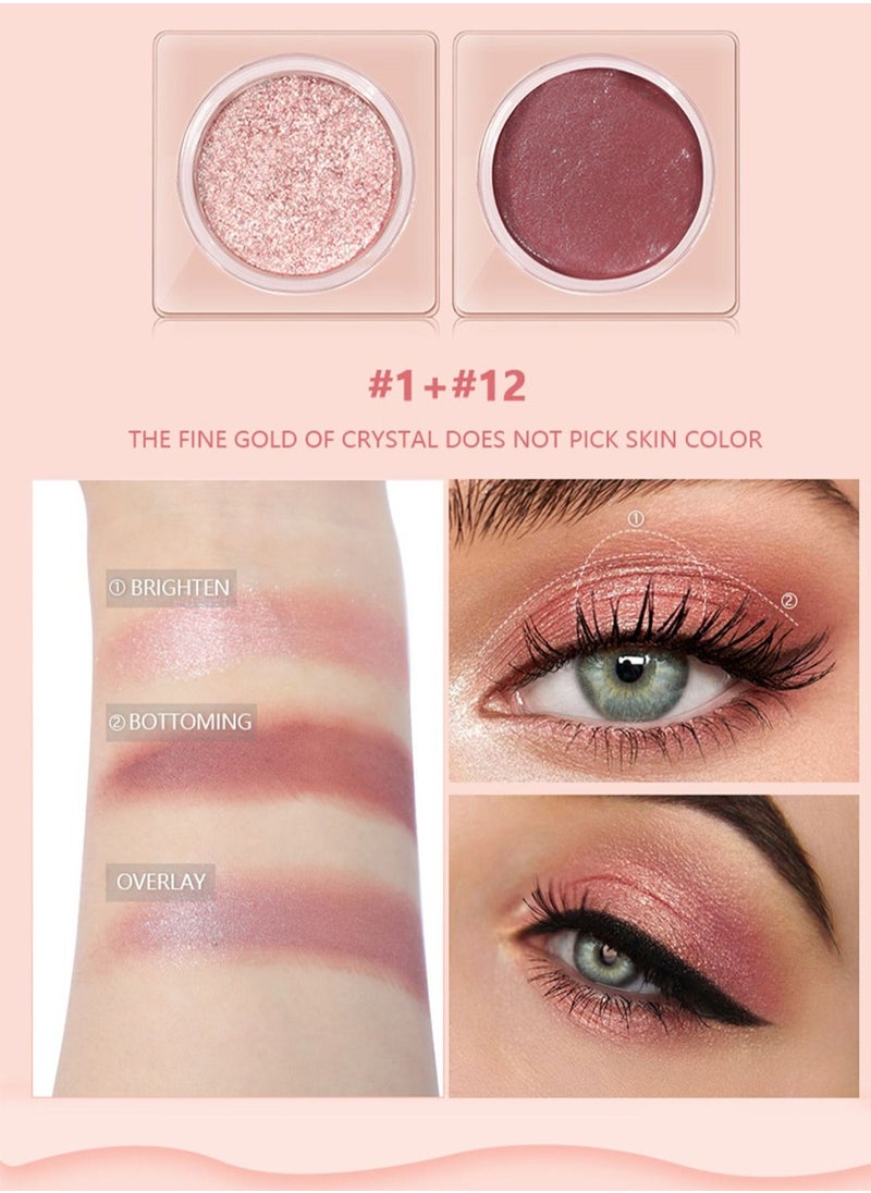 pudaier Sky Eyeshow, Glitter Eyeshadow Shiny Long Lasting Waterproof Easy to Use Soft Creamy Texture Eye Makeup for Highlighting and Creating 3D Look  - Image 4