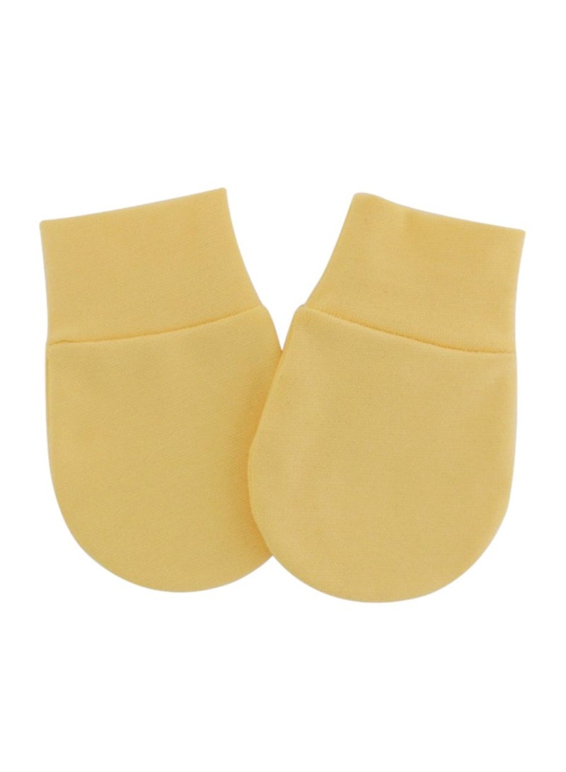 Bambimici Babybow Turban Hat And Mittens Yellow - Image 1